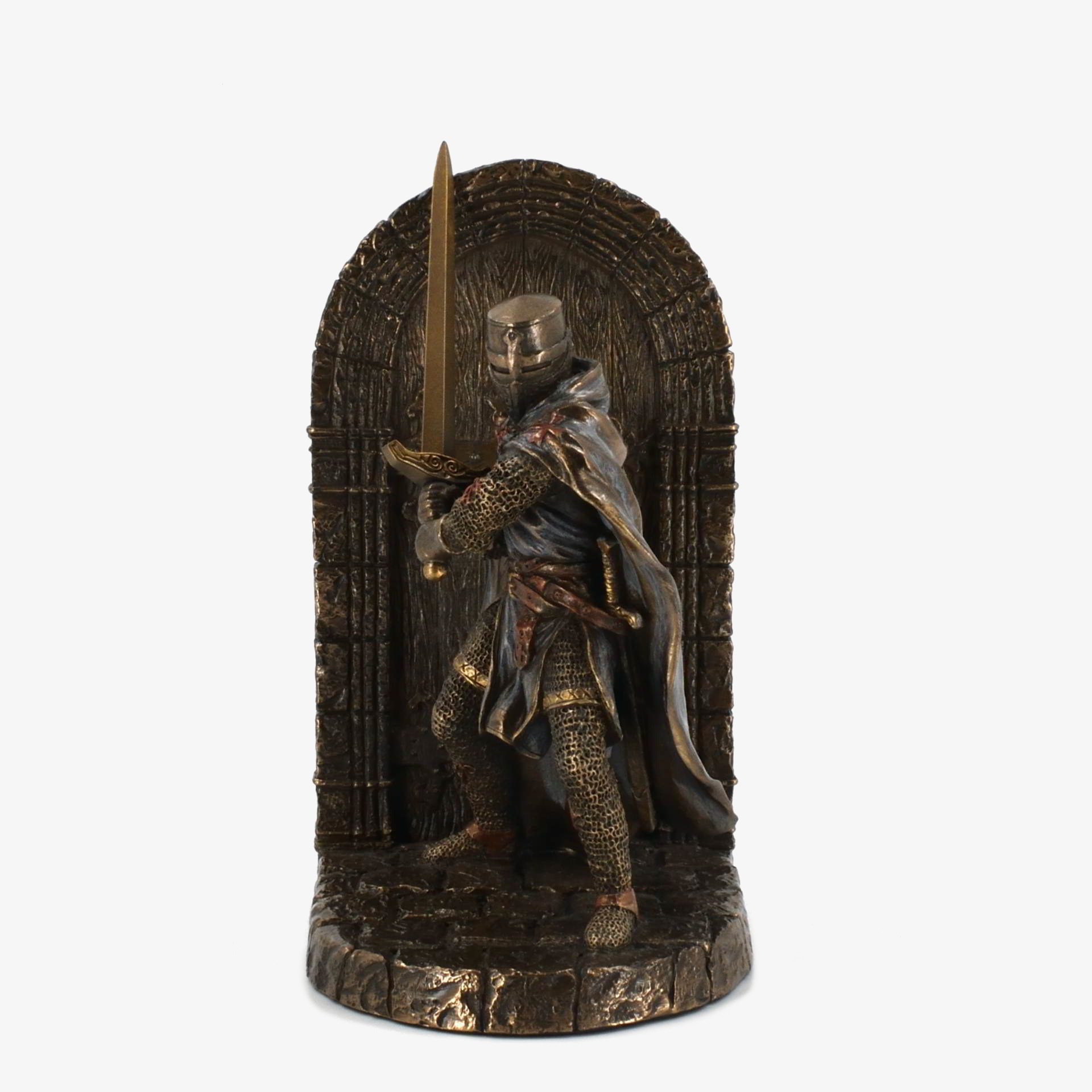 Medieval Knight Guarding the Castle Door 20 cm