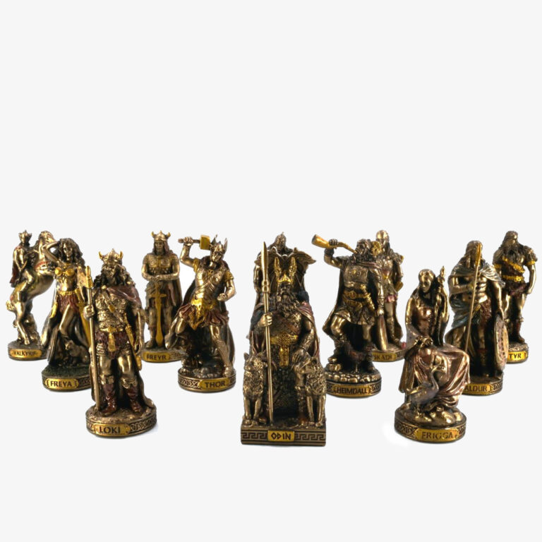 Norse Pantheon on Asgard loghouse stand 38 cm