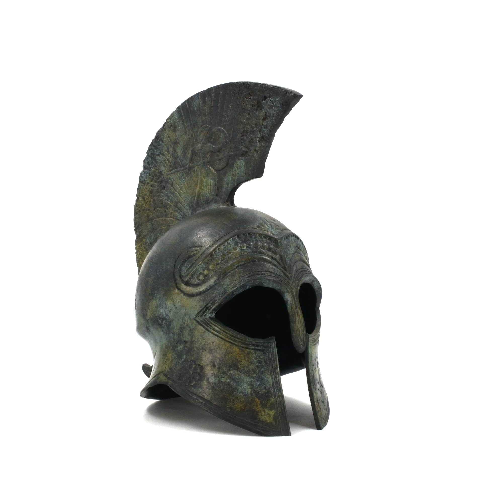 Corinthian Helmet with Hoplite Relief 26 cm