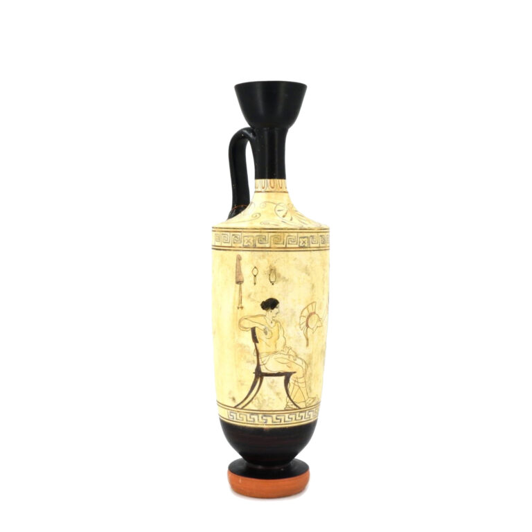 Attic White-Ground Lekythos: Warrior’s Farewell 33,5 cm