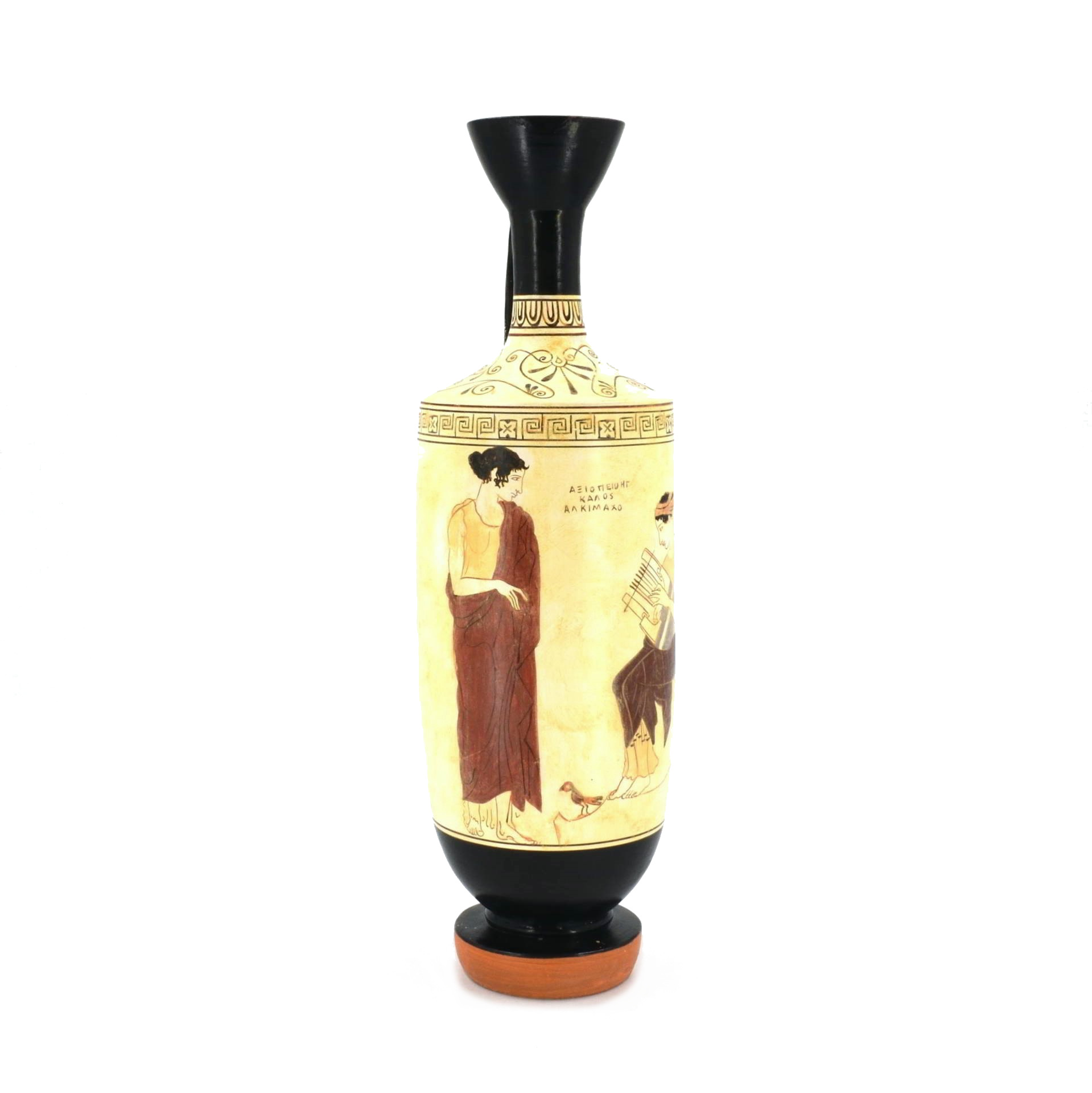 Attic White-Ground Lekythos with Two Muses on Mount Helicon 42 cm