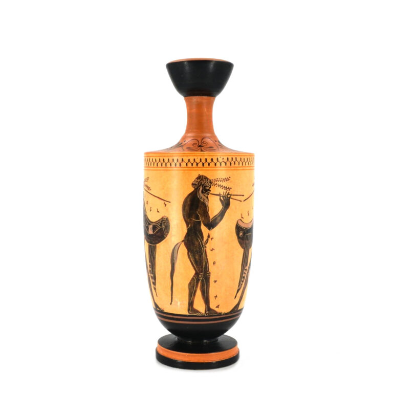 Black-Figure Lekythos with Dionysus and Satyrs 27 cm