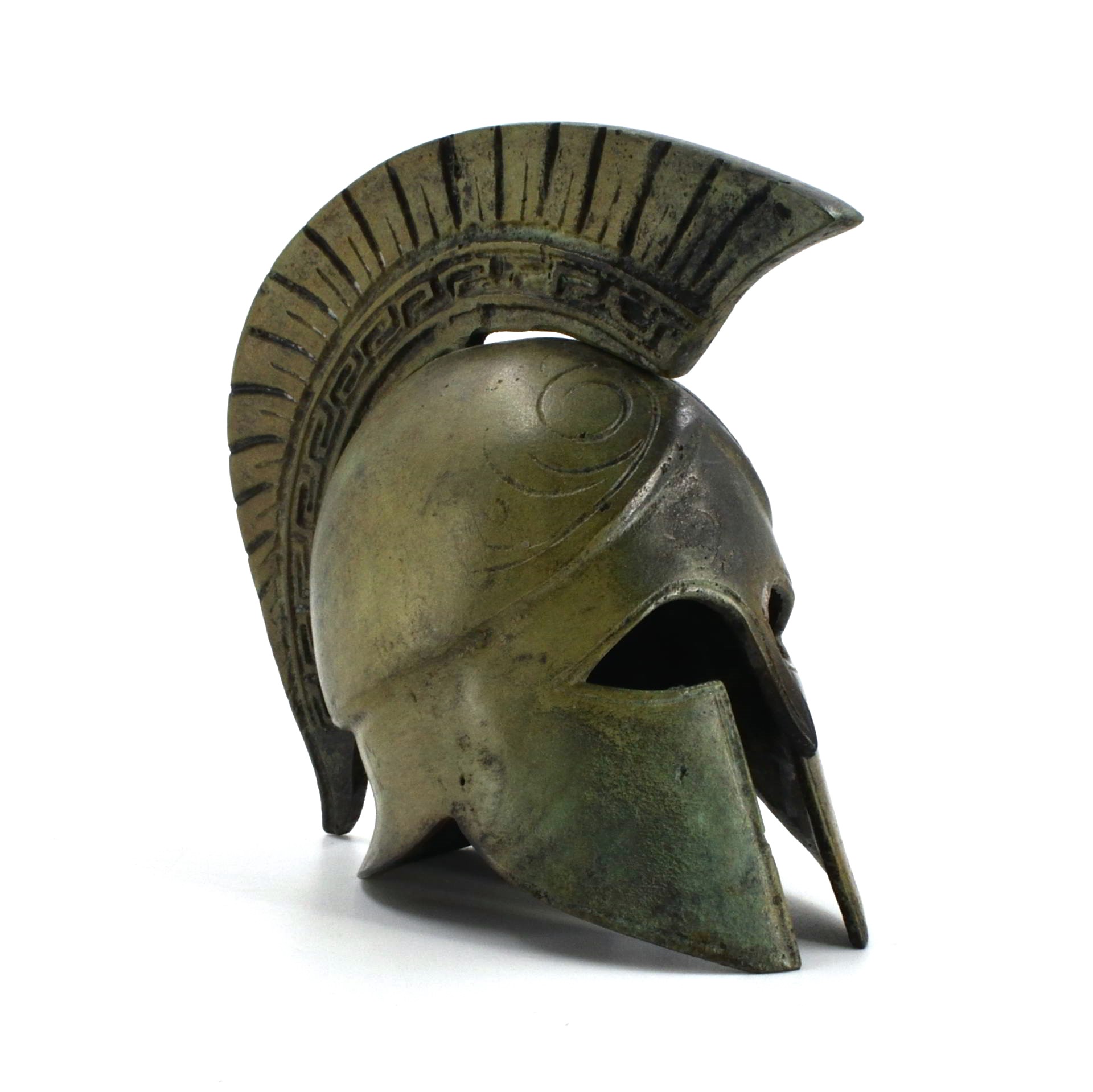 Spartan Helmet with Meander Crest Ornament 12 cm