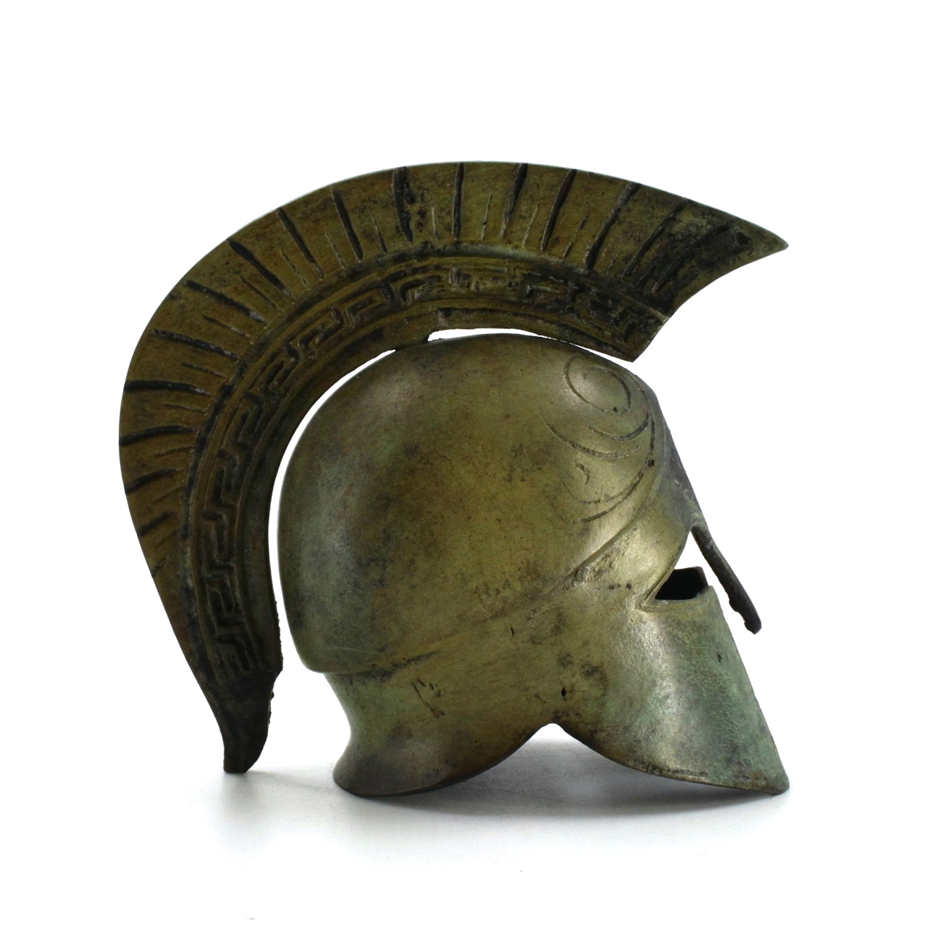 Spartan Helmet with Meander Crest Ornament 12 cm